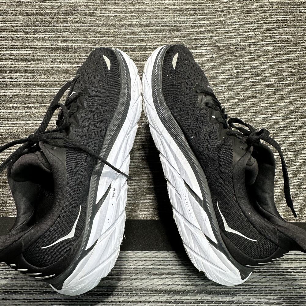 HOKA Clifton 8 Black White Road Running Shoes Sneakers 1119393 BWHT - Men's 11 - Picture 12 of 16